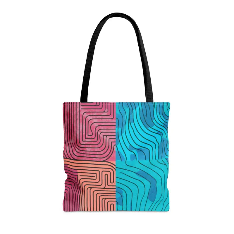 Expressive Abstract Lines Polyester Tote Bag & Durable - Bags