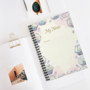Faceted Terrarium Spiral Notebook - Ruled Journal Soft Blush - Dipaliz - one Size - Paper Products