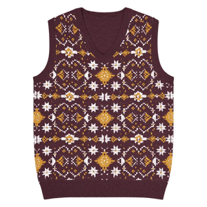 Fair Isle Winter Pattern Knit V-neck Vest - Dipaliz - 2xl - Vests