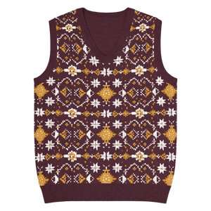 Fair Isle Winter Pattern Knit V-neck Vest - Dipaliz - 3xl - Vests