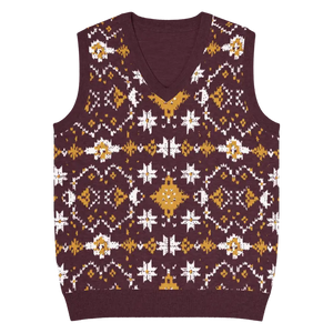 Fair Isle Winter Pattern Knit V-neck Vest - Dipaliz - 3xs - Vests