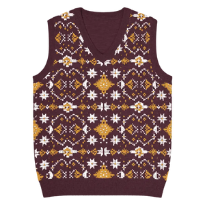 Fair Isle Winter Pattern Knit V-neck Vest - Dipaliz - l - Vests