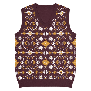 Fair Isle Winter Pattern Knit V-neck Vest - Dipaliz - Xl - Vests