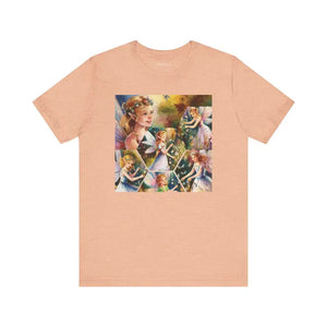 T-shirt - Enchanted Forest Unisex Jersey Tee - Magical Fairy Design - Dipaliz Heather Peach / s