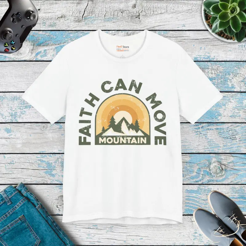 Elevate your Style with Faith can Move Mountains Tee - T-shirt