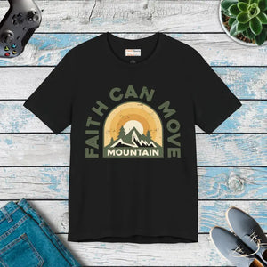 Faith can Move Mountains T-shirt - Motivational Women’s Fashion - Dipaliz - Black / s - T-shirts