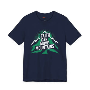 T-shirt - Faith Moves Mountains Comfort Jersey Tee - Ribbed Knit - Dipaliz