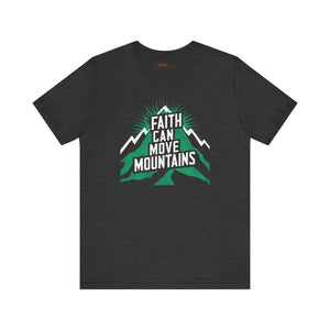 T-shirt - Faith Moves Mountains Comfort Jersey Tee - Ribbed Knit - Dipaliz