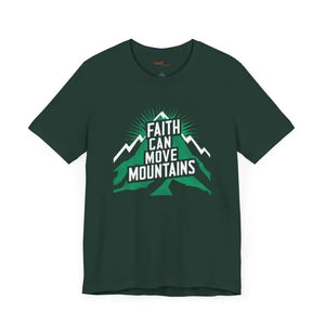 T-shirt - Faith Moves Mountains Comfort Jersey Tee - Ribbed Knit - Dipaliz