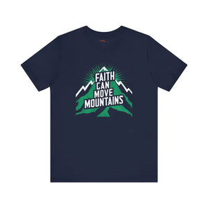 T-shirt - Faith Moves Mountains Comfort Jersey Tee - Ribbed Knit - Dipaliz