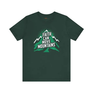 T-shirt - Faith Moves Mountains Comfort Jersey Tee - Ribbed Knit - Dipaliz