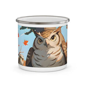 Enamel Camping Mug - Autumn Trees Fall Design - Dipaliz - 12oz - Mugs
