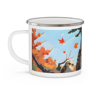 Enamel Camping Mug - Autumn Trees Fall Design - Dipaliz - 12oz - Mugs