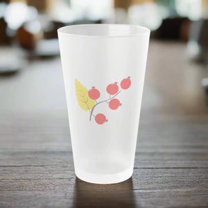 Fall Berries Frosted Pint Glass - Matte Frost Finish - Dipaliz - Beer Glasses