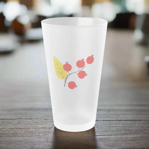 Fall Berries Frosted Pint Glass - Matte Frost Finish - Dipaliz - 16oz / Beer Glasses