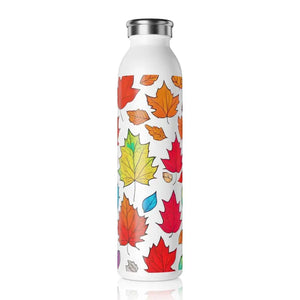 Mug - Slim Water Bottle Colorful Fall Foliage Design Dipaliz 20oz / White