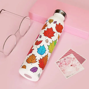 Mug - Slim Water Bottle Colorful Fall Foliage Design Dipaliz 20oz / White