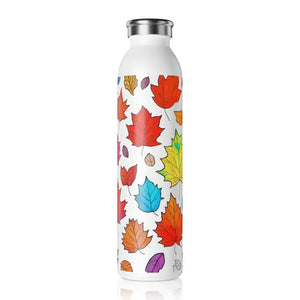 Mug - Slim Water Bottle Colorful Fall Foliage Design Dipaliz 20oz / White
