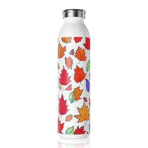 Mug - Slim Water Bottle Colorful Fall Foliage Design Dipaliz 20oz / White
