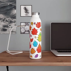 Mug - Slim Water Bottle Colorful Fall Foliage Design Dipaliz 20oz / White