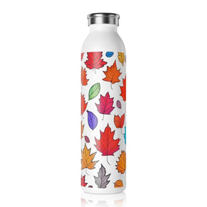 Mug - Slim Water Bottle Colorful Fall Foliage Design Dipaliz 20oz / White