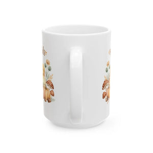 Fall Duckling Mug, ?Squad Goals’ Pumpkin & Mushroom Ceramic Coffee Cup (11oz/15oz) - Mugs