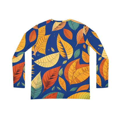 Cozy Long Sleeve Tee with Vibrant Fall Leaves Design - T-shirts