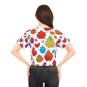 Vibrant Foliage Aop Crop Tee - Silky Soft Polyester - Dipaliz - T-shirts - Xs