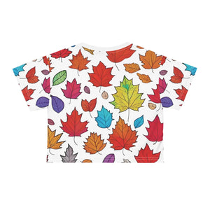 Vibrant Foliage Aop Crop Tee - Silky Soft Polyester - Dipaliz - T-shirts - Xs