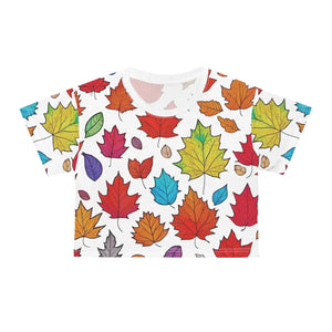 Vibrant Foliage Aop Crop Tee - Silky Soft Polyester - Dipaliz - T-shirts - Xs