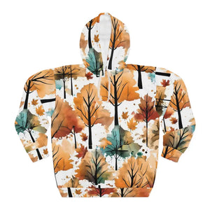 Pullover Hoodie Fall Leaves Cotton Polyester Cozy Comfort - Dipaliz - s - Hoodies
