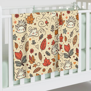 Fall Leaves Baby Swaddle Blanket - Cozy Autumn Design - Dipaliz - 30’’ × 40’’ / White - Home Decor