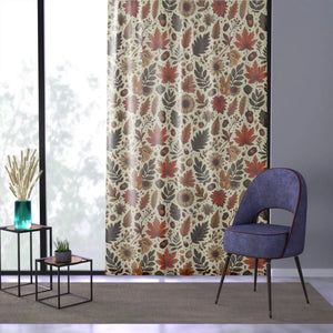 Cozy Fall Leaves Window Curtains - Polyester Autumn - Dipaliz