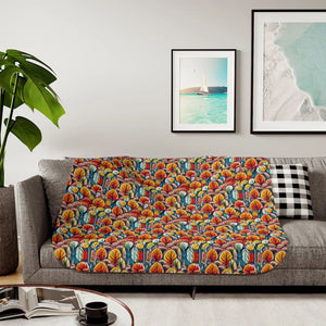 Fall Leaves Pattern Blanket – Sherpa Fleece - Dipaliz - Blankets