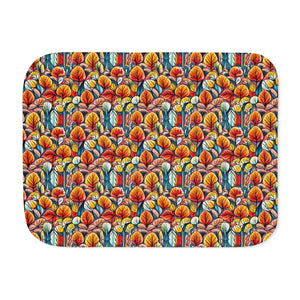Fall Leaves Pattern Blanket – Sherpa Fleece - Dipaliz - Blankets