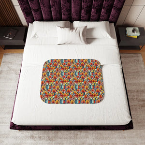 Fall Leaves Pattern Blanket – Sherpa Fleece - Dipaliz - Blankets