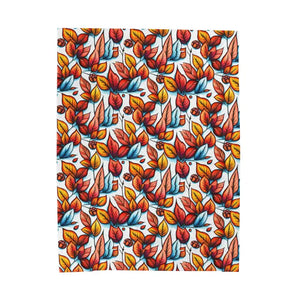 Velveteen Plush Blanket - Fall Leaves Vibrant Colors - Dipaliz - Blankets