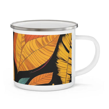 Autumn Leaves Enamel Camping Mug: Perfect for Fall Adventures - 12oz Mug