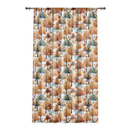 Cozy Up with Autumn Splendor Window Curtains for your Home Decor - Sheer / White / 50’’ × 84’’