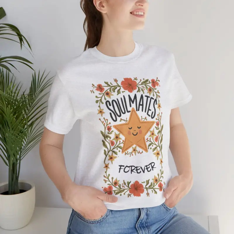 Fall in Love with the Soulmates Forever Cotton Jersey Tee - Ash / s T-shirt