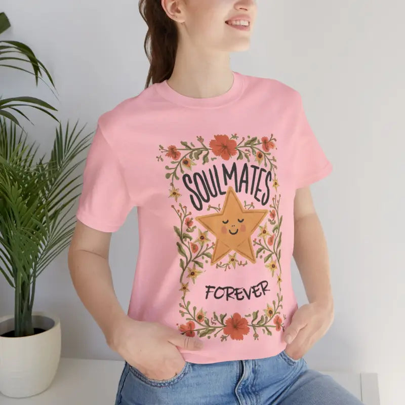 Fall in Love with the Soulmates Forever Cotton Jersey Tee - Pink / s T-shirt