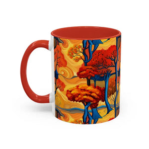 Mug - Fall Trees Coffee - Autumn 11oz Two-tone Accent - Dipaliz