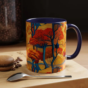 Mug - Fall Trees Coffee - Autumn 11oz Two-tone Accent - Dipaliz