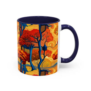 Mug - Fall Trees Coffee - Autumn 11oz Two-tone Accent - Dipaliz