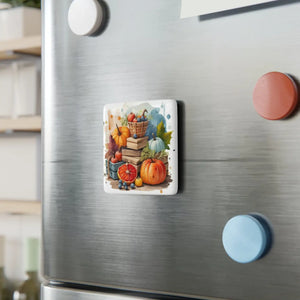 Fall Vegetables Porcelain Magnet - Seasonal Home Decor - Dipaliz - White / 2’’ x / Square