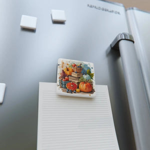 Fall Vegetables Porcelain Magnet - Seasonal Home Decor - Dipaliz - White / 2’’ x / Square