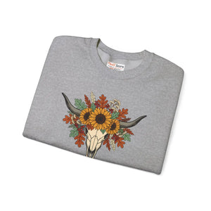 Fall Y’all Sunflower Skull Sweatshirt - Sweatshirts