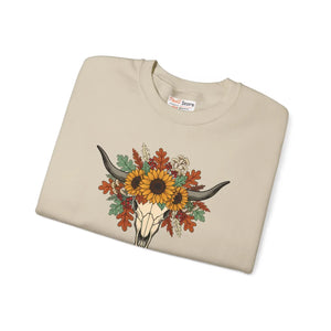 Fall Y’all Sunflower Skull Sweatshirt - Sweatshirts