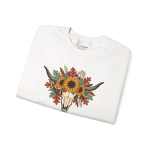 Fall Y’all Sunflower Skull Sweatshirt - Sweatshirts