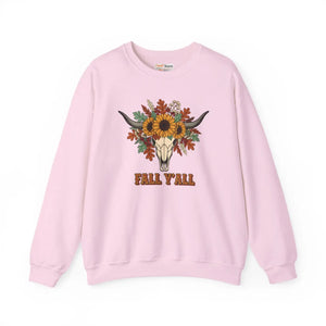 Fall Y’all Sunflower Skull Sweatshirt - Sweatshirts